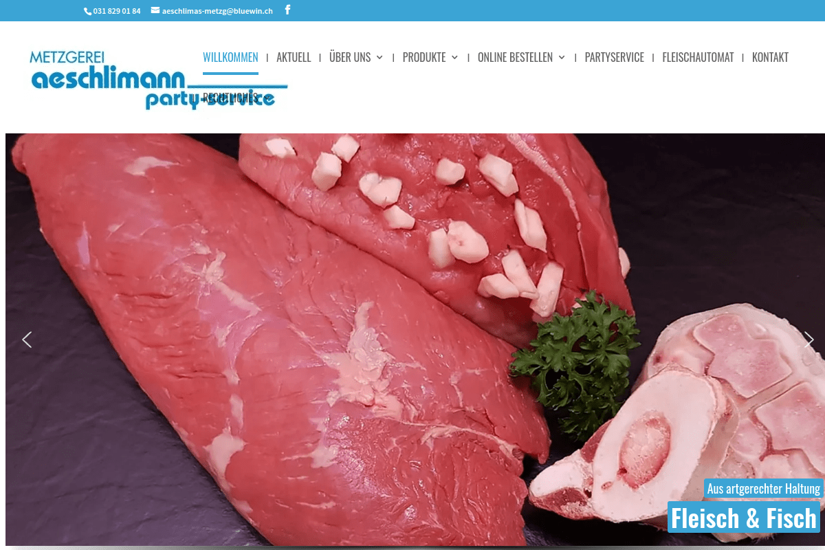 Vorschau der Website von Aeschlimas Metzg