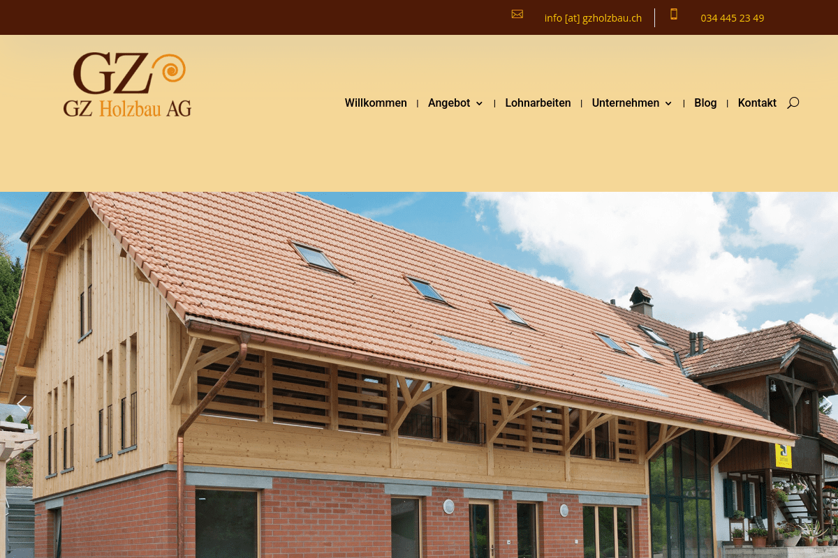 Vorschau der Website der GZ Holzbau AG