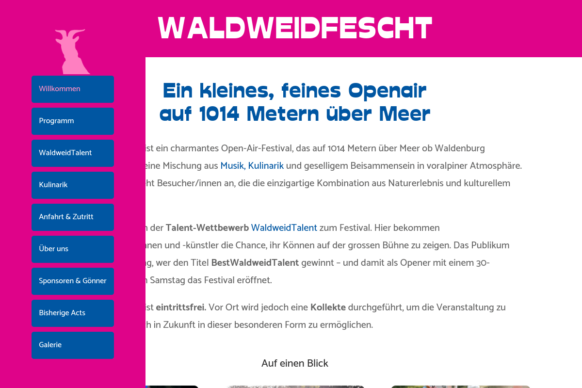 Vorschau der Website des Waldweidfeschts